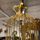 Lustre cage en cristal et bronze vers 1900