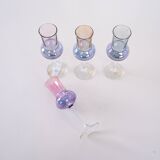 Set of pastel-coloured glasses, Italian design, 1970s, made in Italy