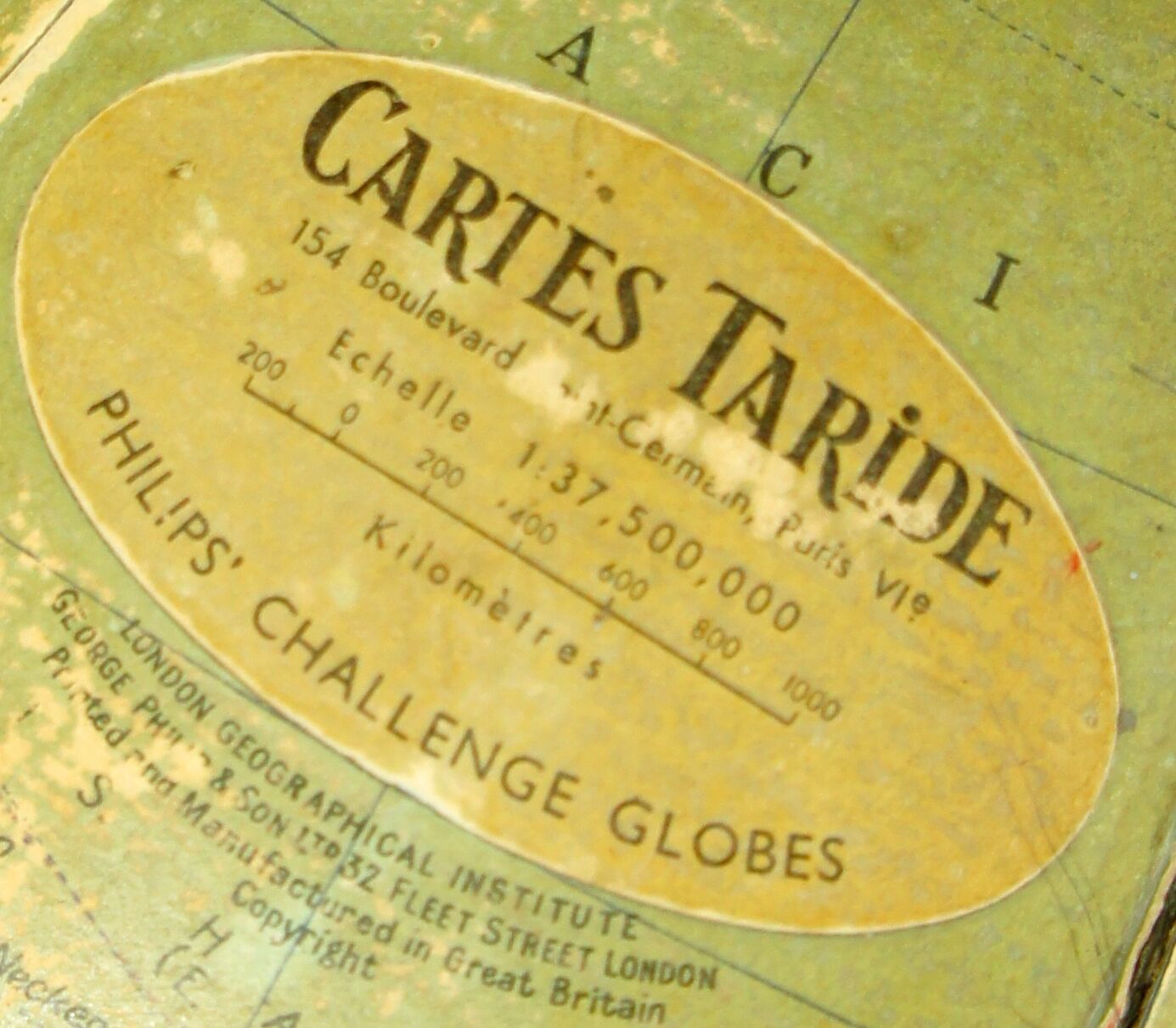 Globe maps Taride Philips challenge globe before 1935