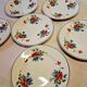 6 flat plates from Salins les Bains, "Poppies" pattern, in very good condition