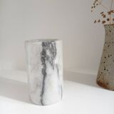 Cylindrical marble vase