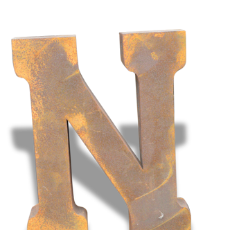 Lettre industrielle en fer "N"