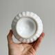 White ribbed porcelain plant pot cover