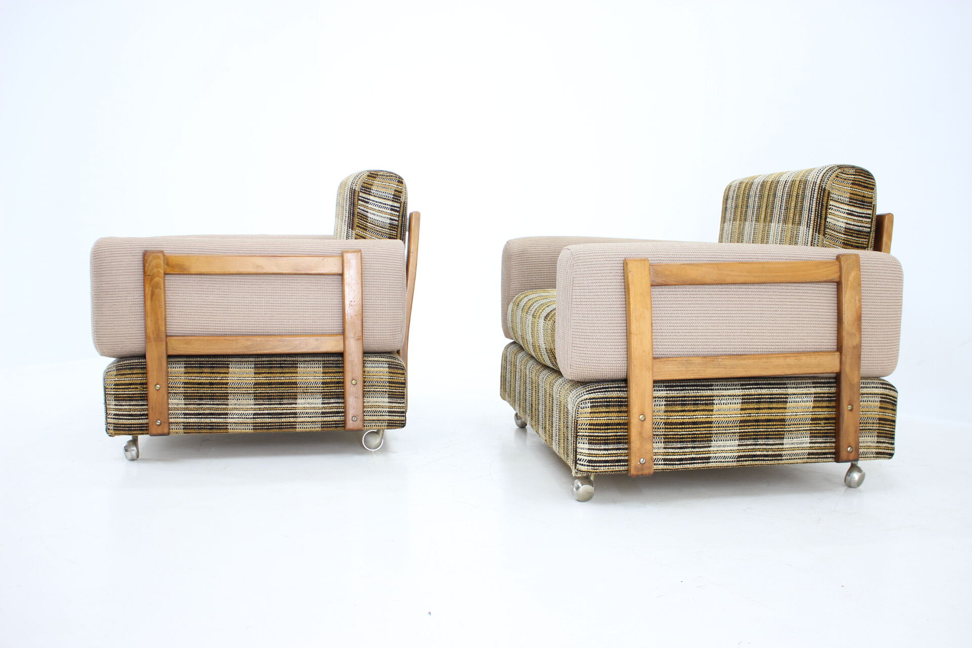1970s Pair of Armchairs by Drevotvar,Czechoslovakia