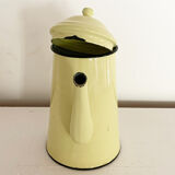 Vintage yellow and black enamelled coffee maker