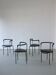 4 fauteuils postmodernes en cuir noir de Cidue, Italie, années 1990