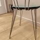 Pair of green Formica chairs with Eiffel legs