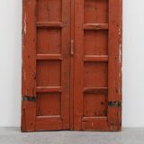 Grandes portes de monastère du XVIIe siècle en chêne laqué terre cuite, Portugal