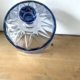 Blue Molded Pressed Glass Cheese Cloche