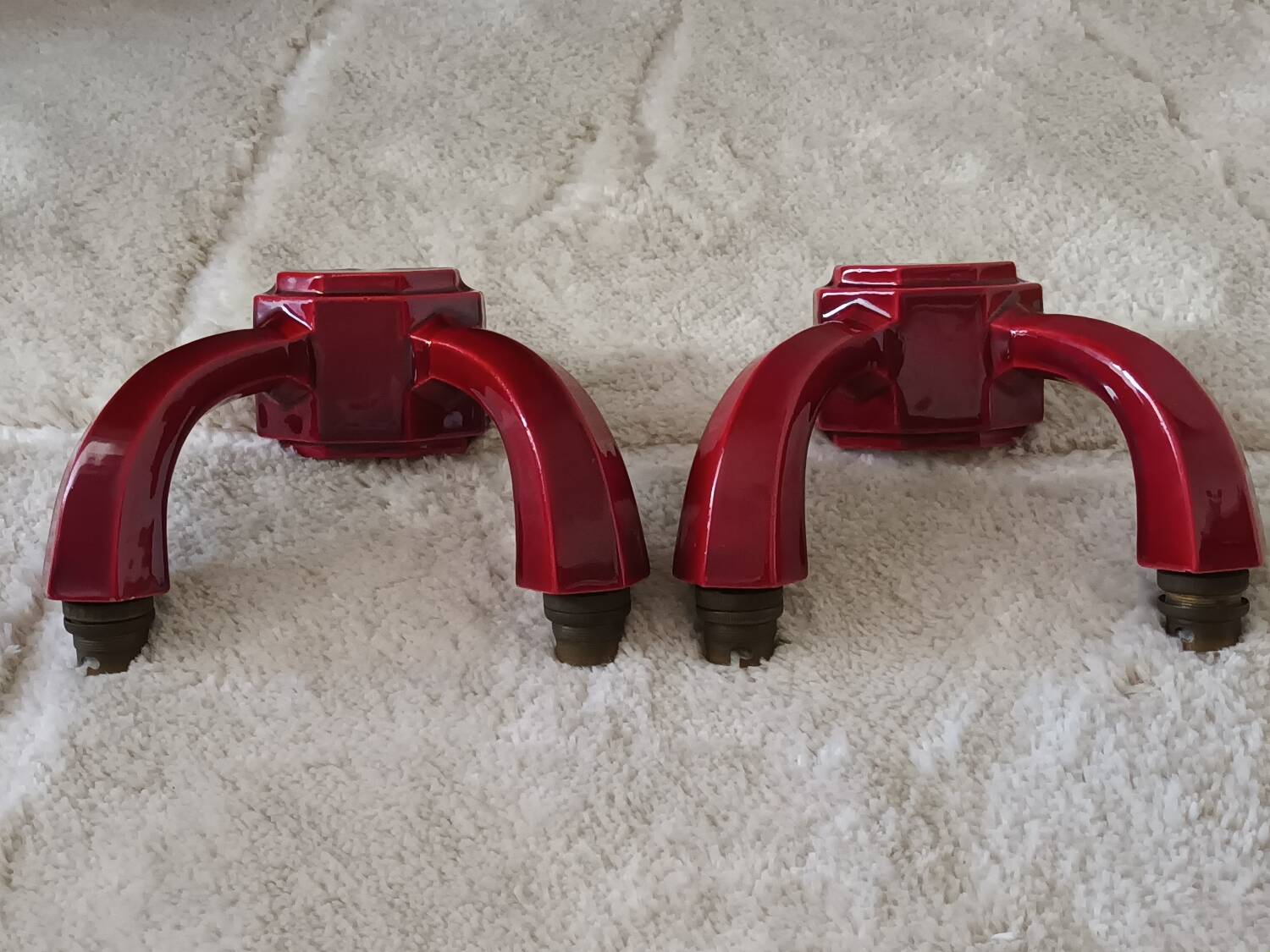 Pair of Art Deco ceramic wall lights