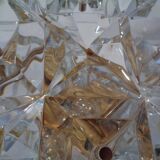 Gold-Plated & Crystal Glass Flush Mount Light from Kinkeldey, 1970s