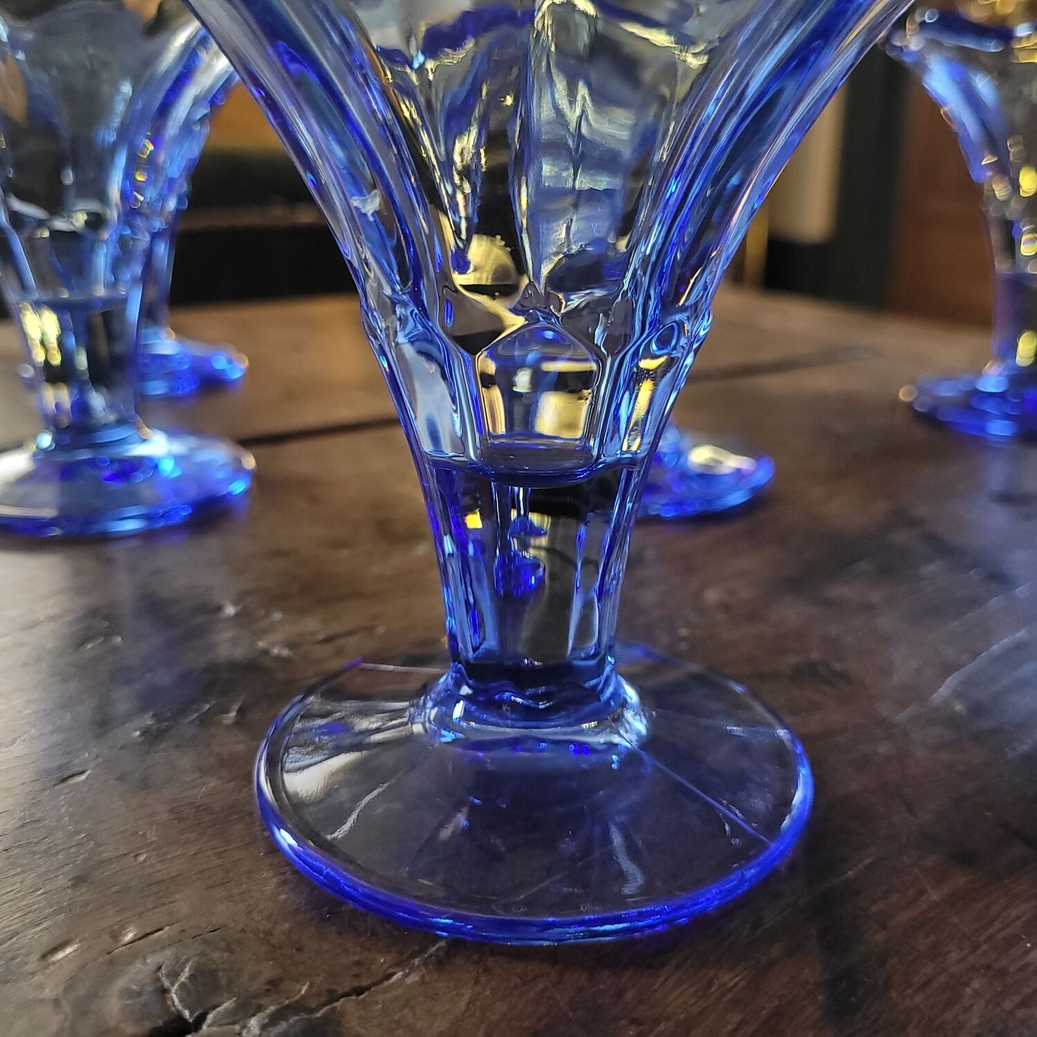 Coupes Ondulées Bleu Saphir La Rochère Vintage 80s0