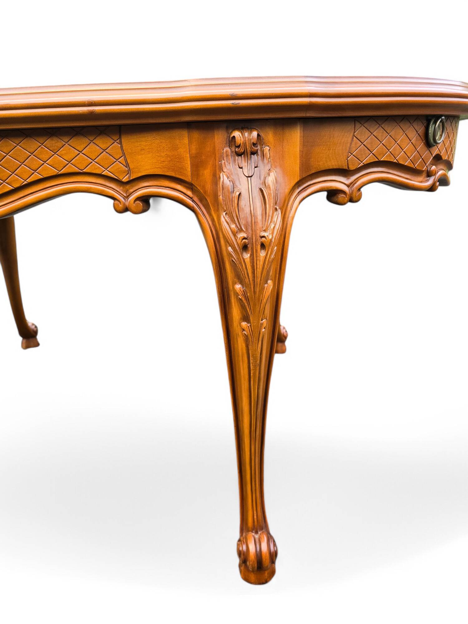 Louis XV style cherry wood table with extensions