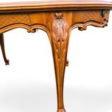 Louis XV style cherry wood table with extensions