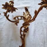 Pair of vintage French wall sconces in bronze, Louis XV Rococo style.