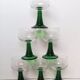 6 verres à vin d'Alsace pied torsadé vert