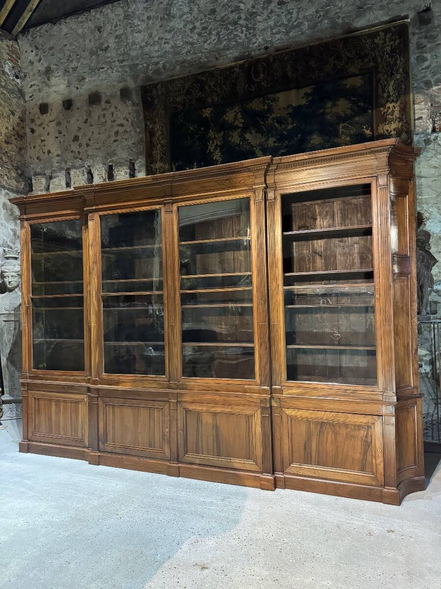 Louis XVI style library from the late 18th century in walnut.