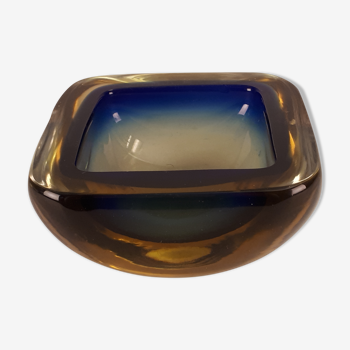 Empty-pocket ashtray glass Murano Sommerso vintage design 1960 1970