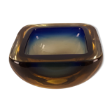 Empty-pocket ashtray glass Murano Sommerso vintage design 1960 1970