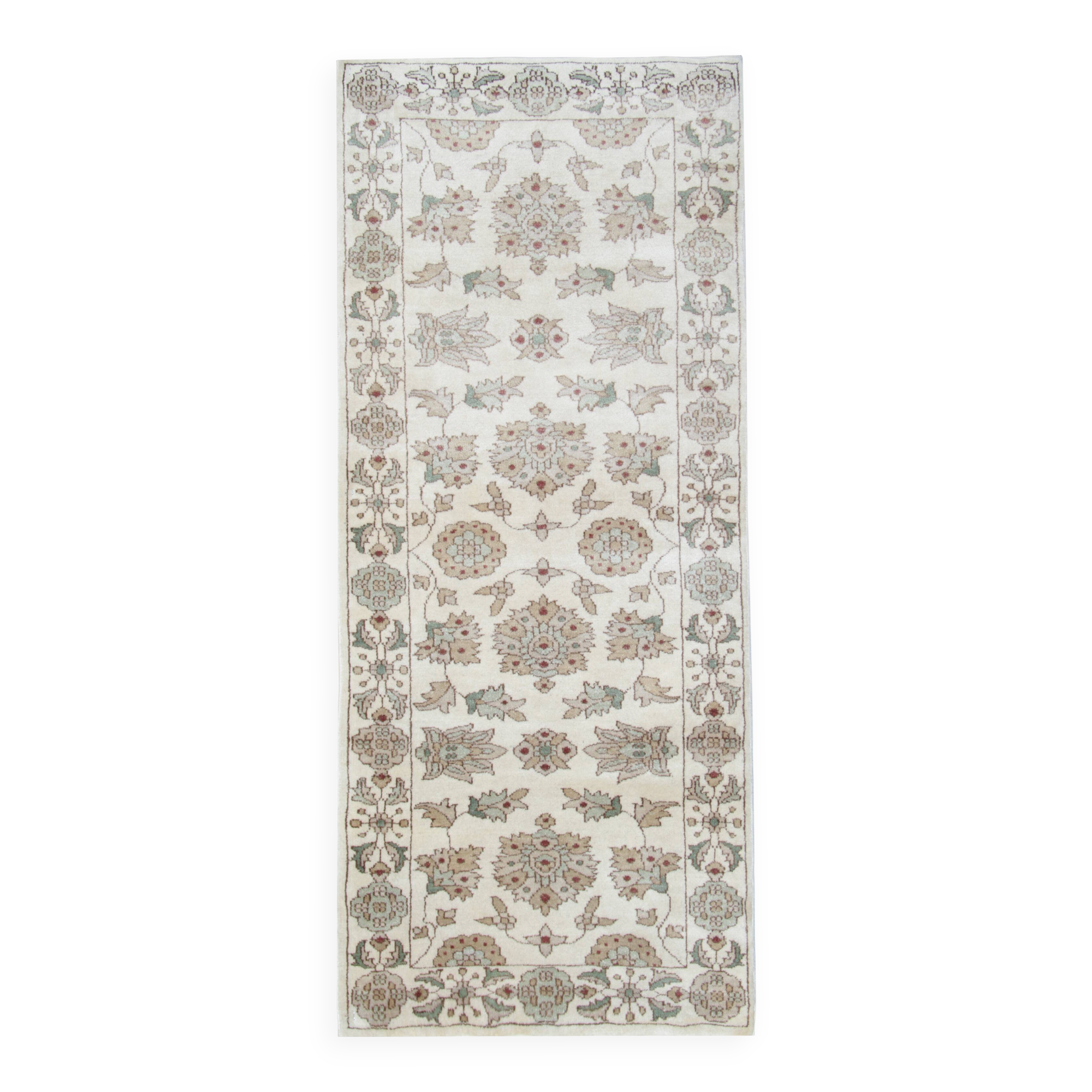 Vintage Beige Runner Rug, Wool Zeigler Carpet Runner 80x185cm