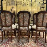 Set of 6 Louis XV style oak chairs