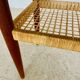 Table basse vintage danoise en teck et rotin des années 1960