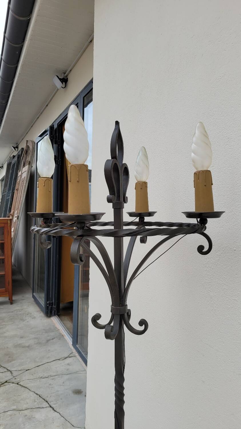 Candelabra floor lamp wrought iron candlestick