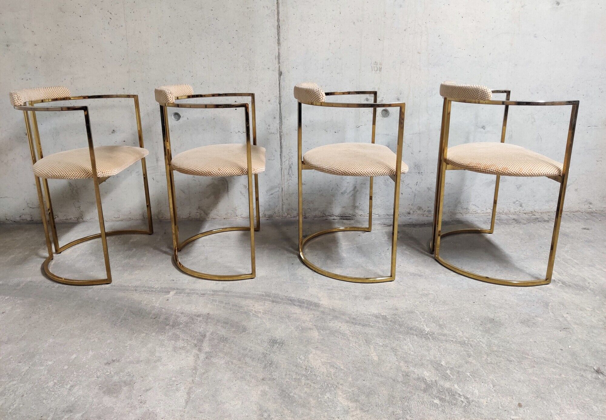 Vintage brass dining room set by Belgochrom, 1970s