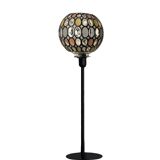 Table lamp with a vintage globe and a black base