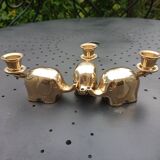 Bougeoirs éléphants en laiton