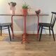 Table pliante pliable formica orange vintage