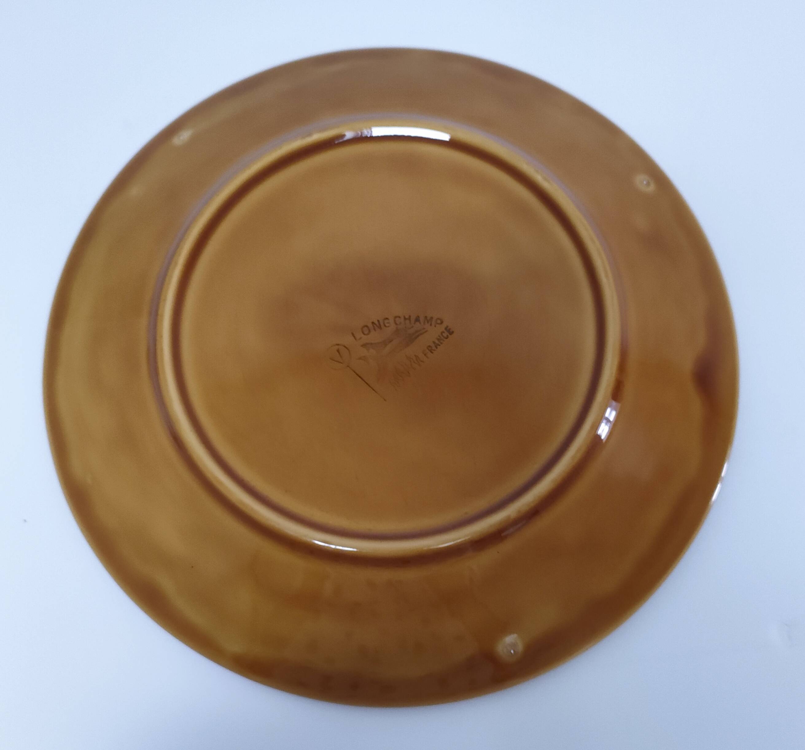 10 assiettes décor poisson par Robert Picault pour Longchamp