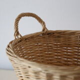 Wicker basket with two handles, vintage, french