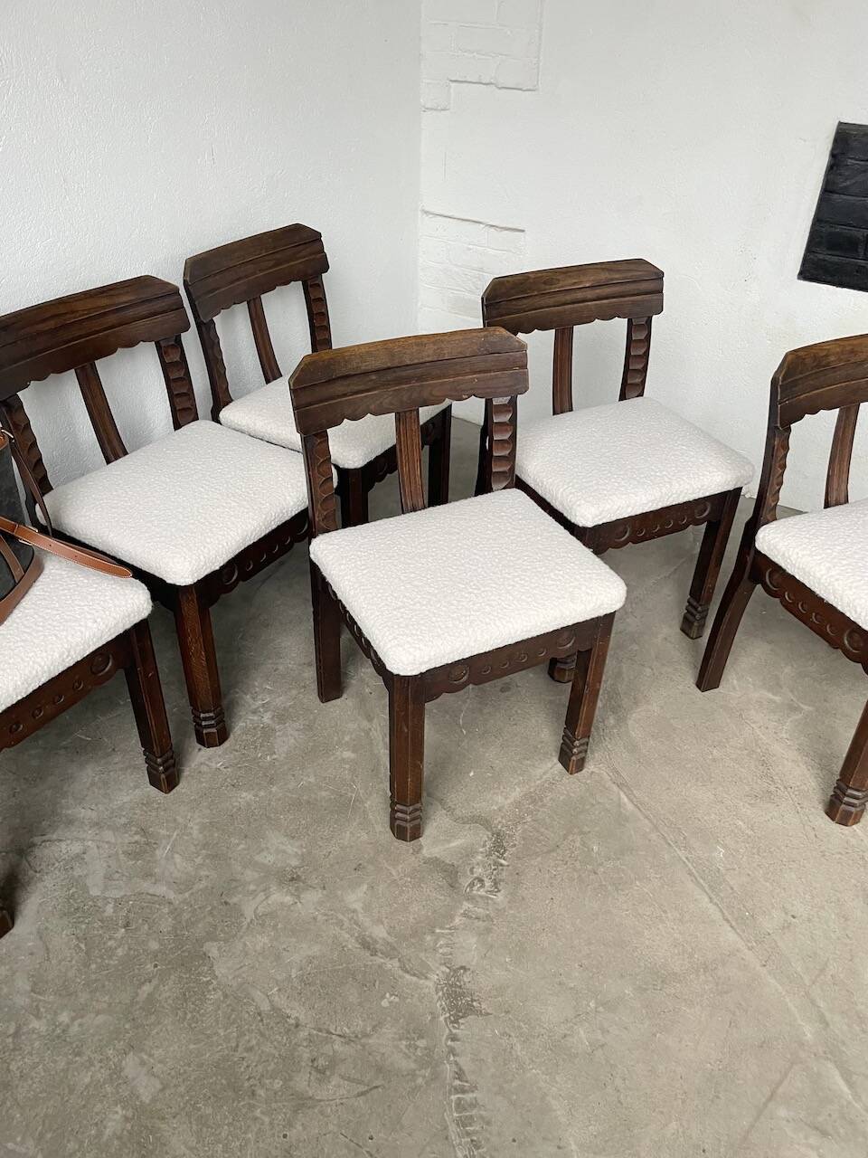 Set of 6 brutalist chairs from the 1940s