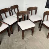 Set of 6 brutalist chairs from the 1940s