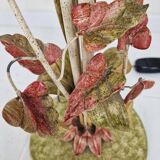 Italian Floor Lamp with Metal Stems, Leaf Details and Murano Glass Flowers