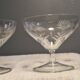 3 Coupes à Champagne anciennes en Cristal Gravé de grandes Marguerites Vill