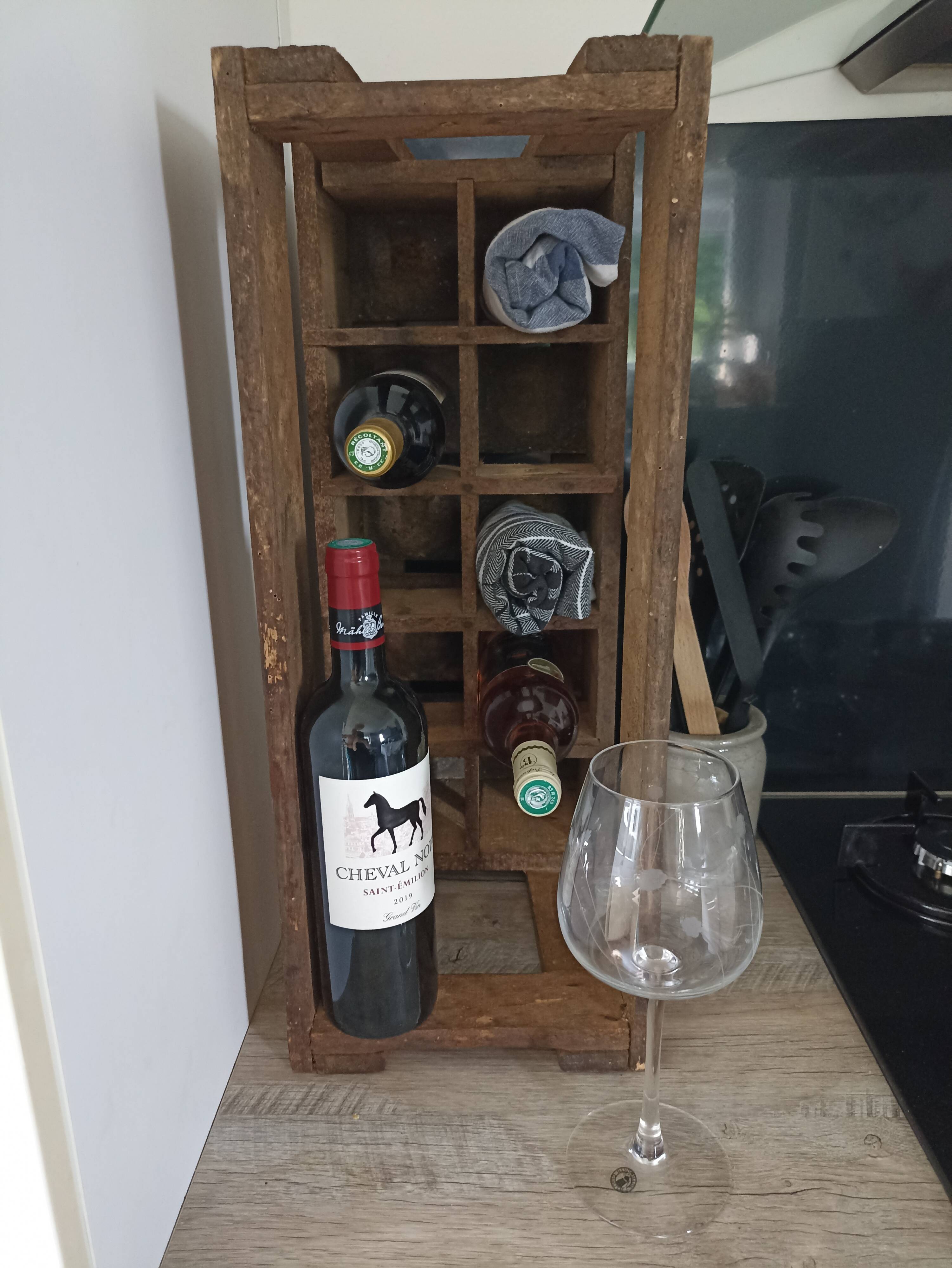 Wooden box with lockers