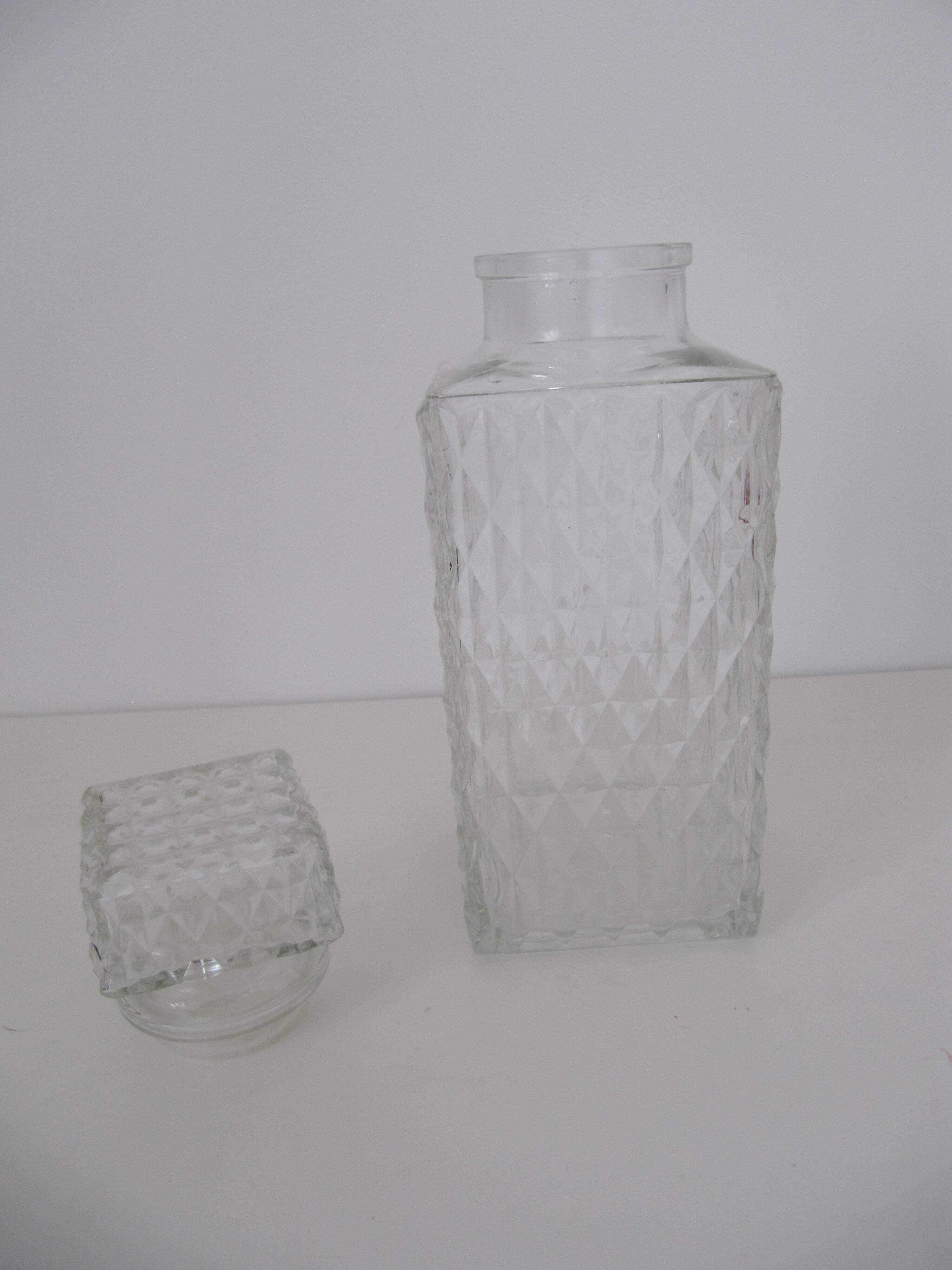 White glass vintage whiskey decanter