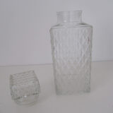 White glass vintage whiskey decanter