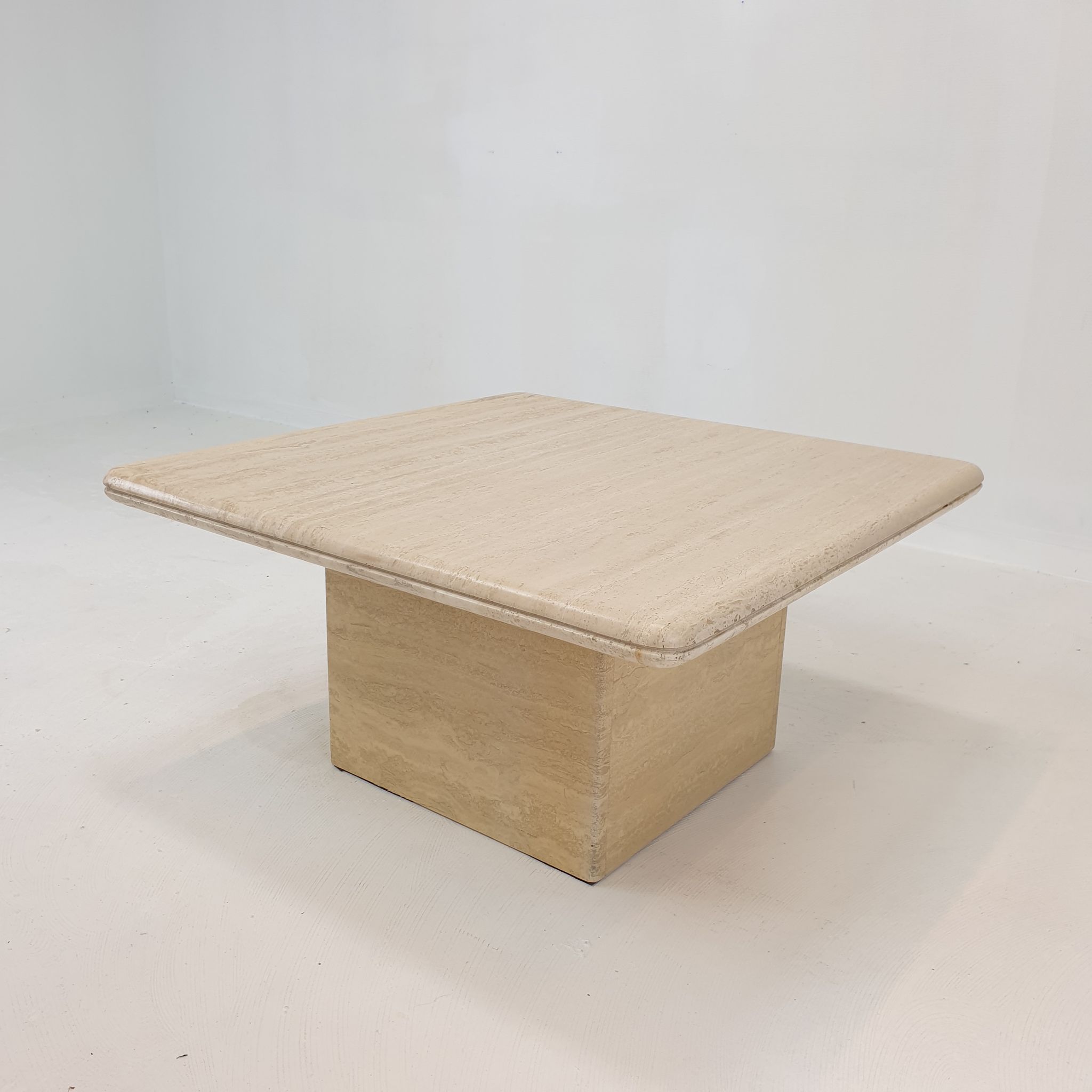 Italian travertine coffee table, 1980s