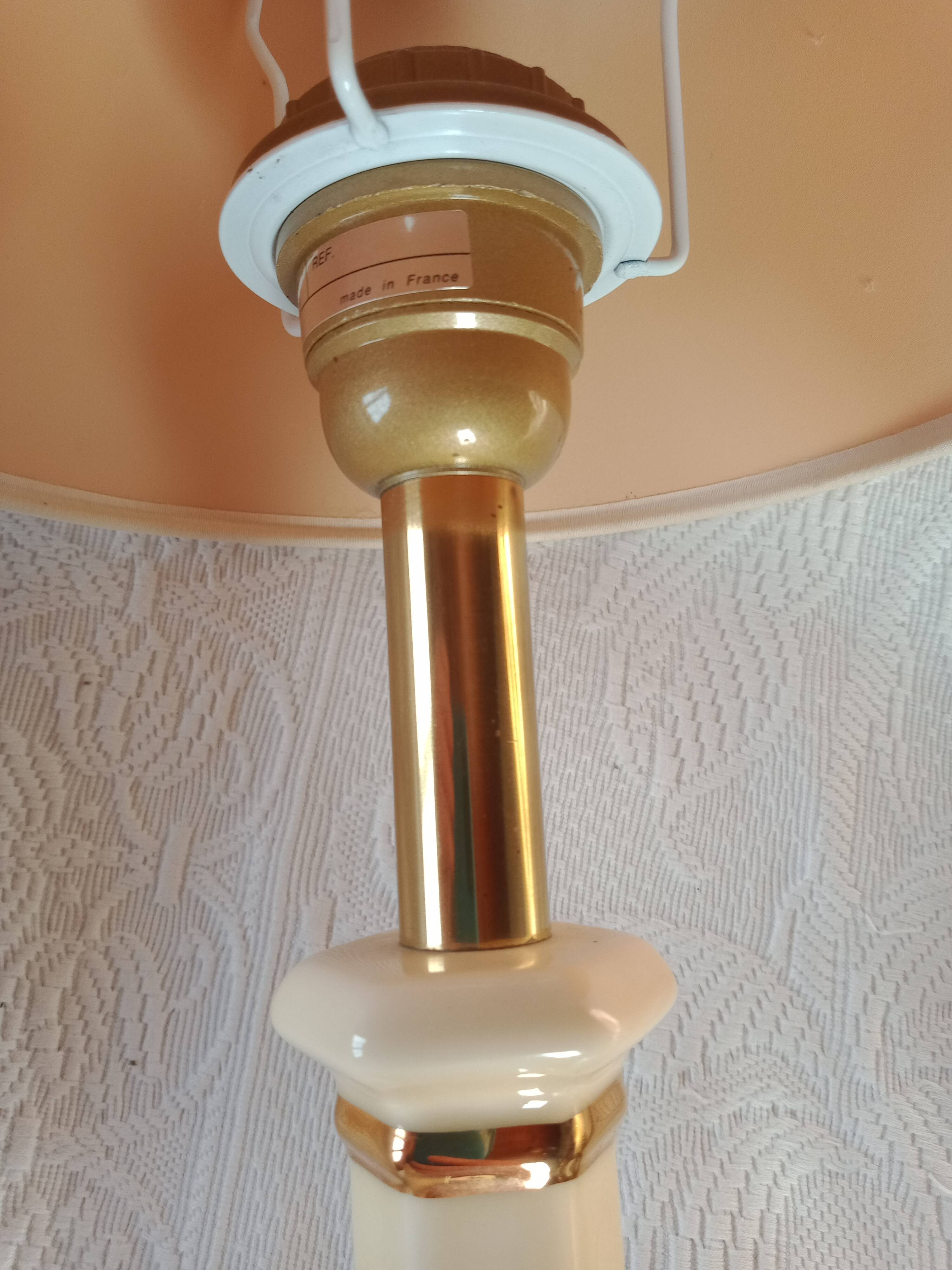 Louis Drimmer - Cream & gilded earthenware table lamp