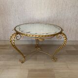 Golden coffee table and mirror 1960