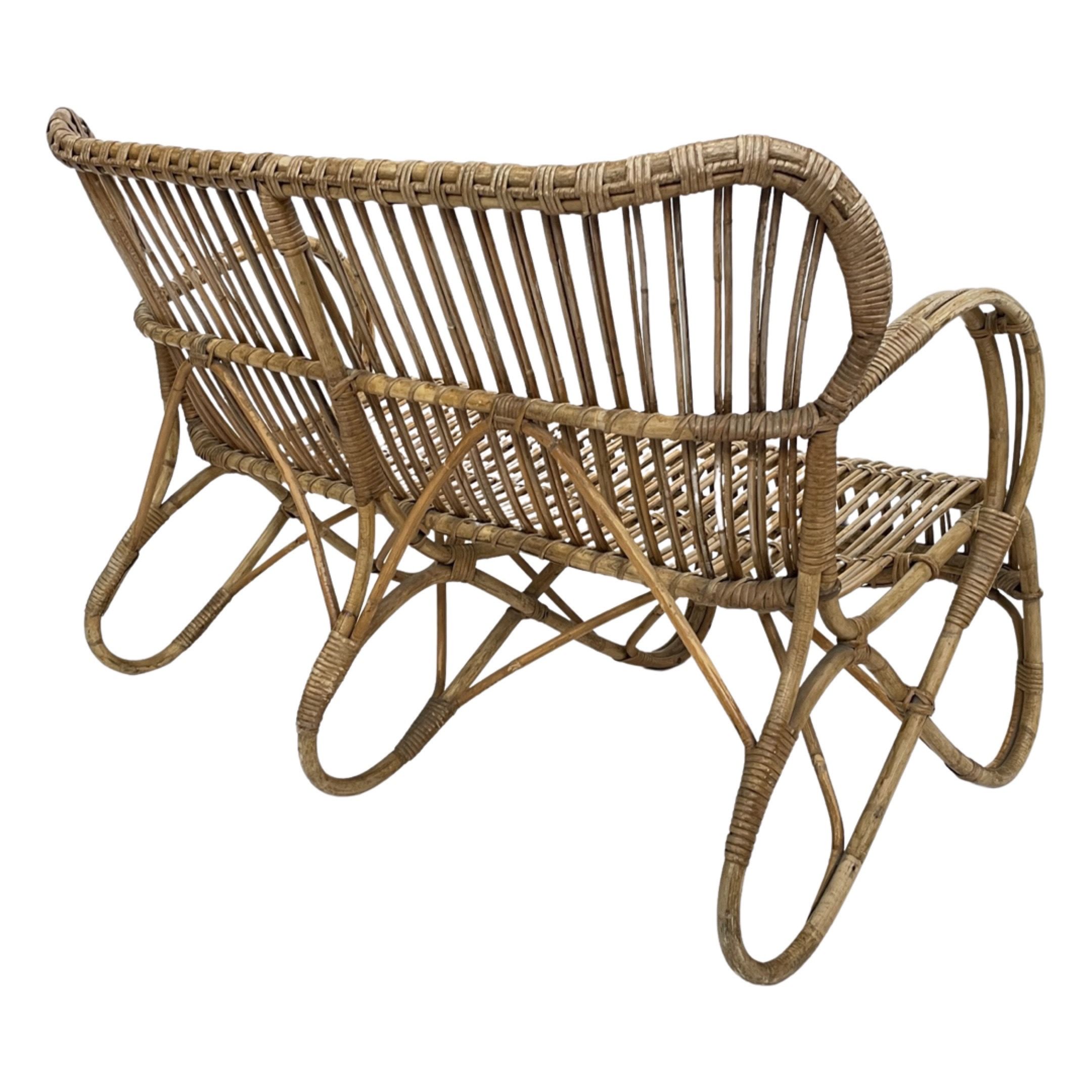 Vintage Rattan Sofa 1960s Belse 8 Design Rohe