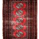 Tapis vintage fait main Lahore en laine rouge (75cm x 119cm) – Années 1960