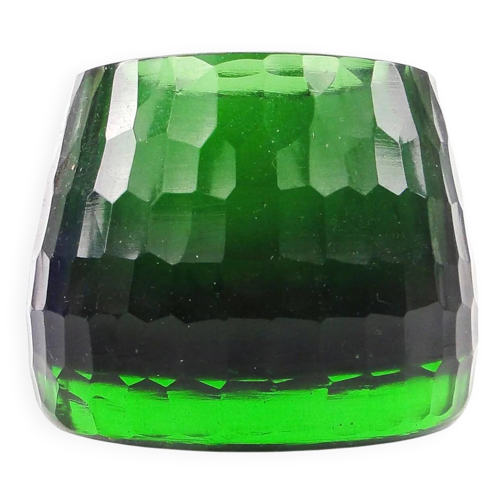 Mid-century modern vase, green glass, Poland, 1980s