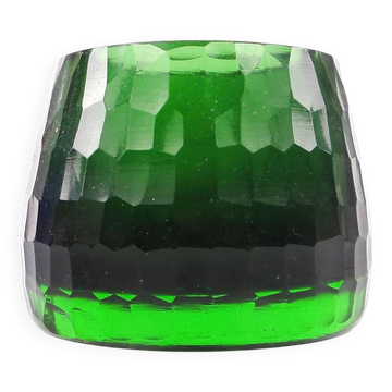 Vase moderne du milieu du siècle, en verre vert, Pologne, années 1980