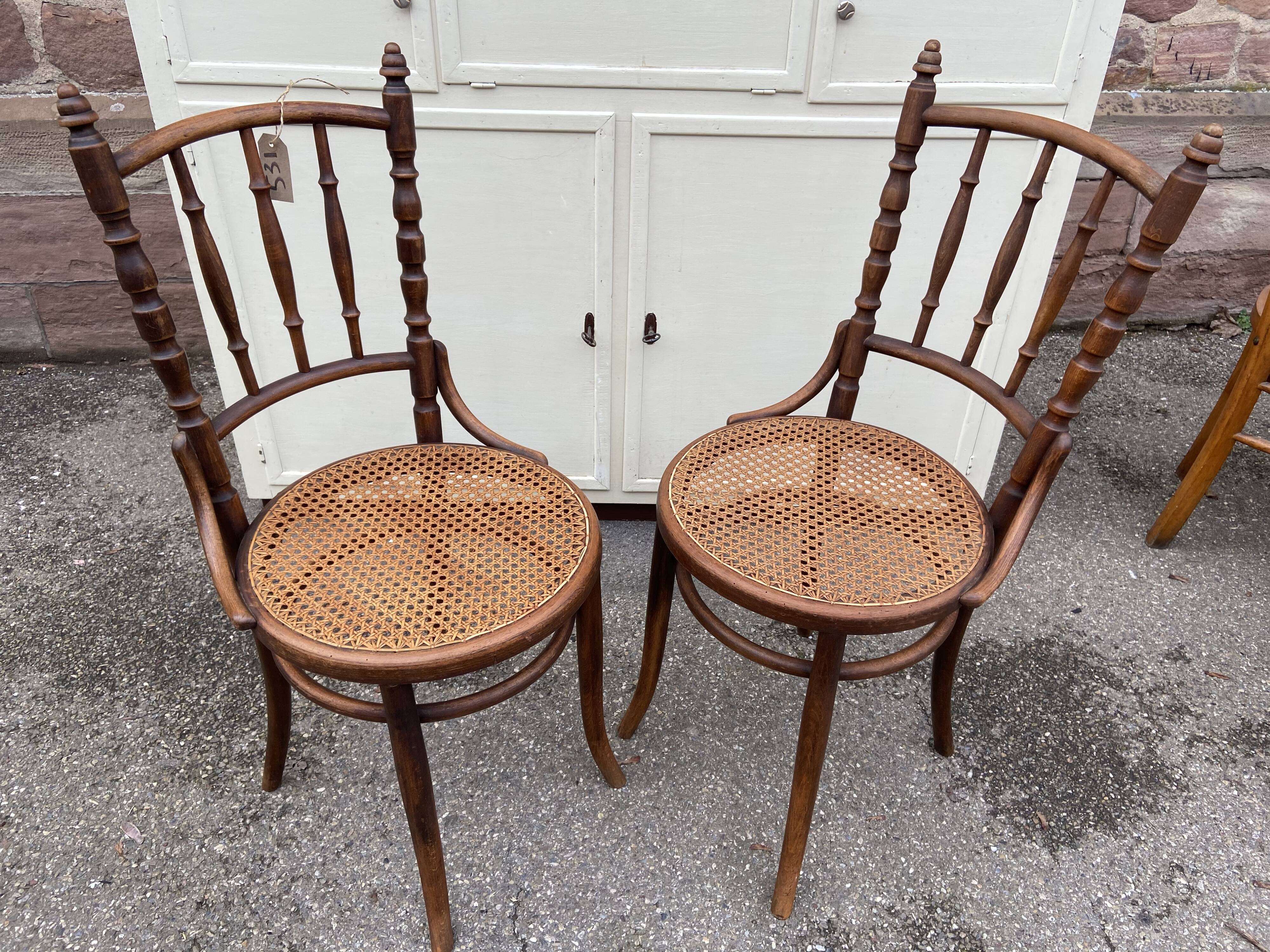 2 Viennese chairs bistro fischel curved wood