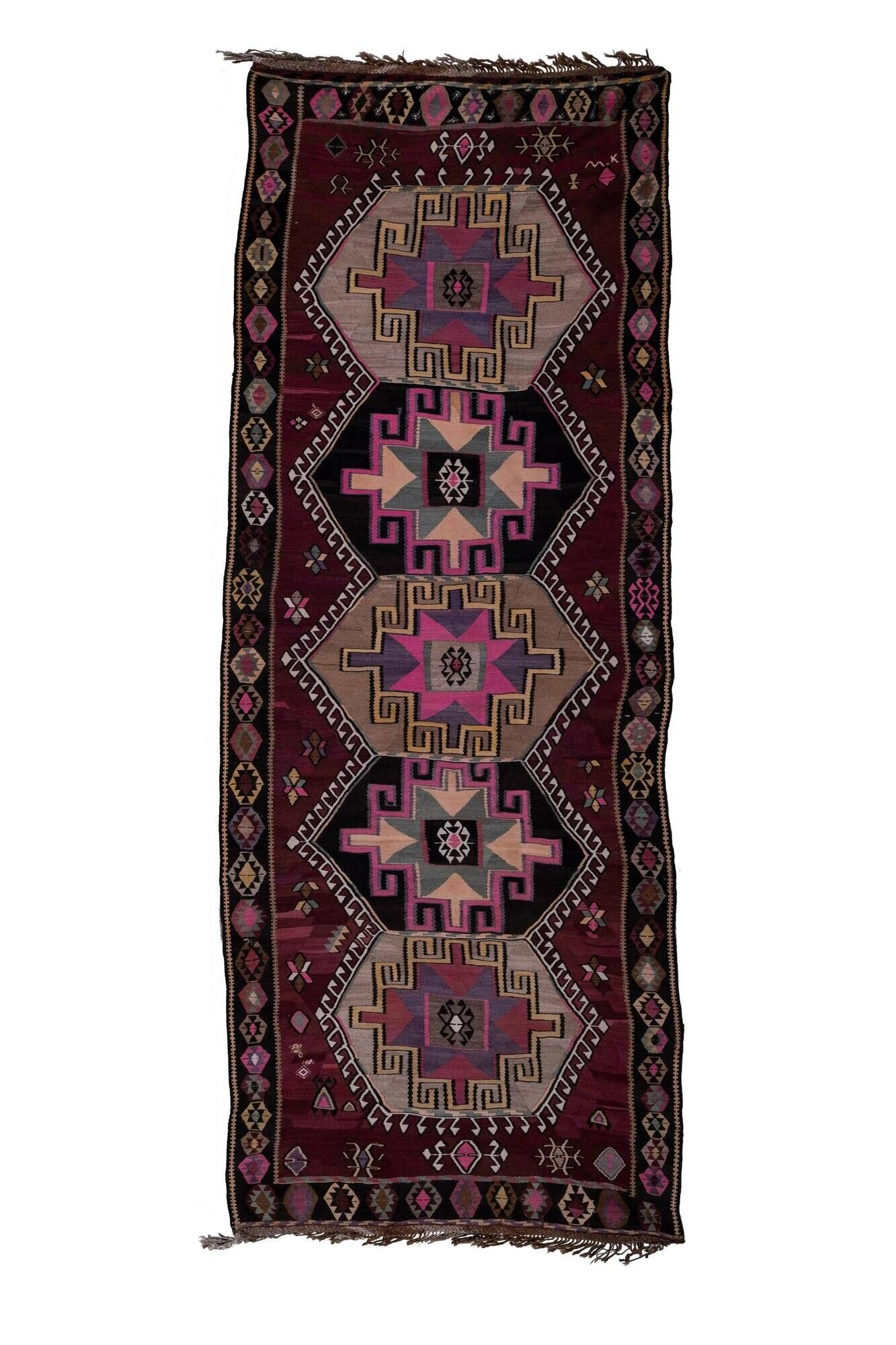 Vintage Turkish kilim handwoven 165x425 cm