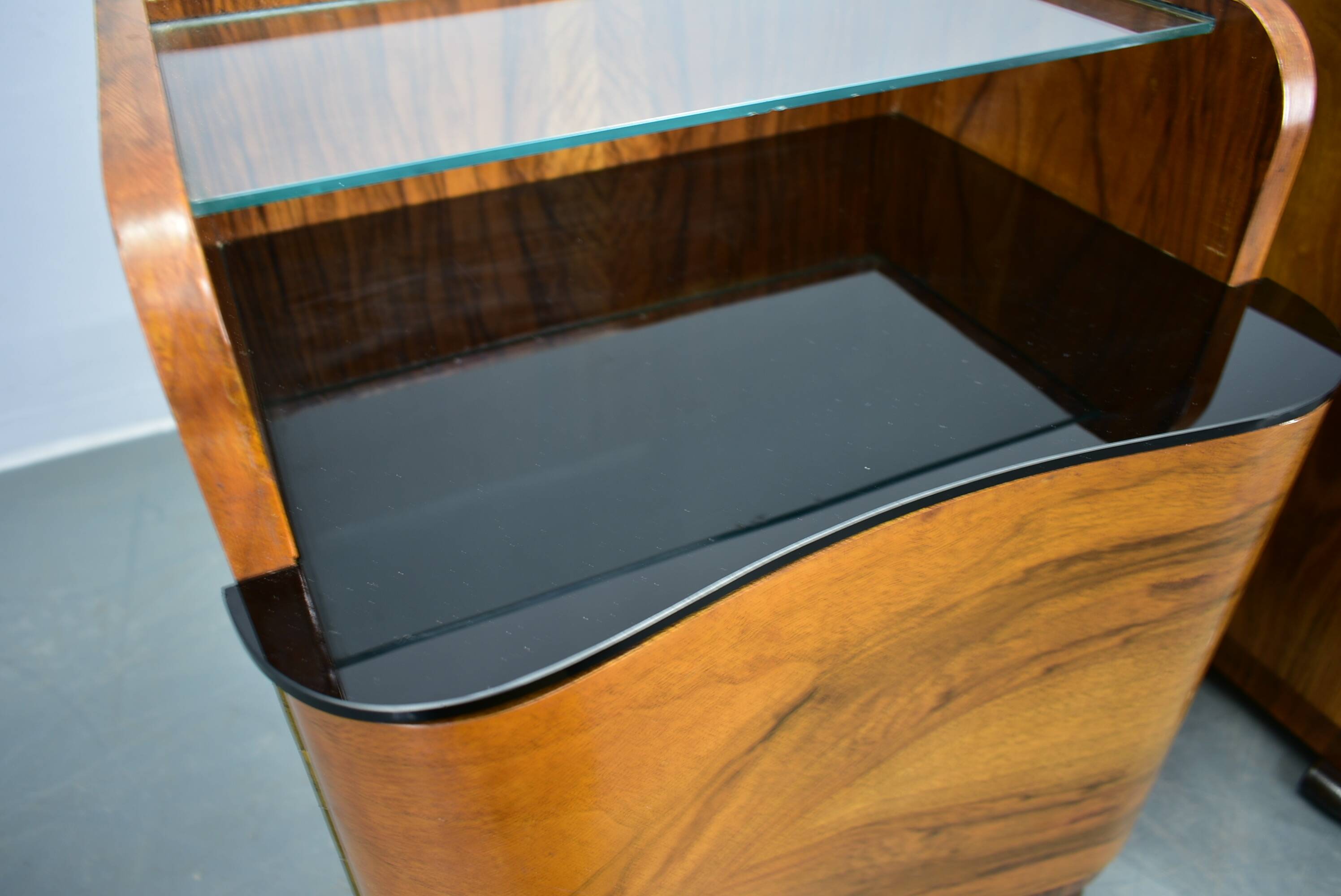 1940s pair of Art Deco bedside tables, Czechoslovakia